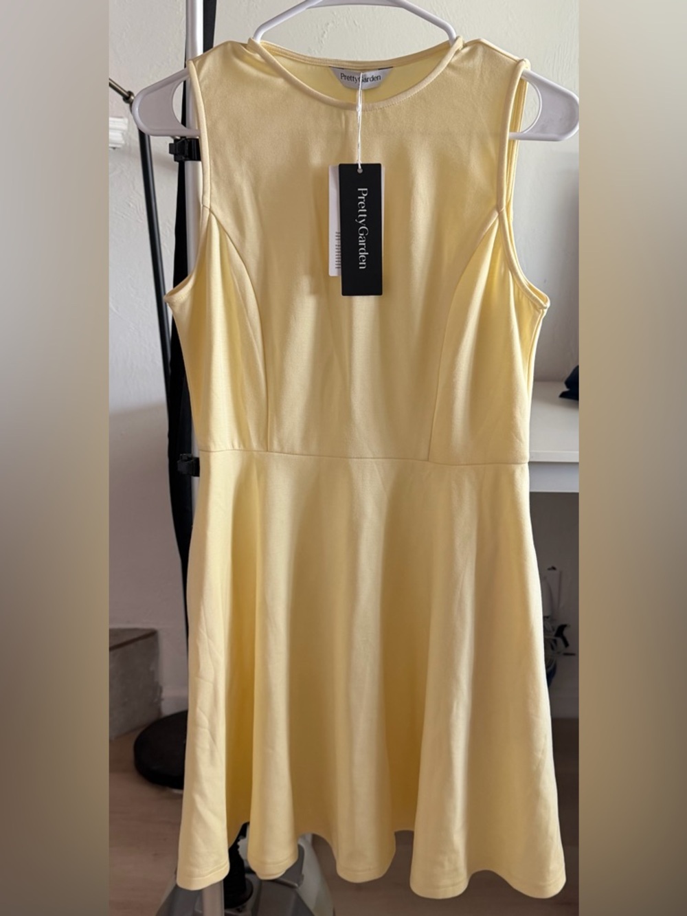Yellow Sleeveless A-Line Dress